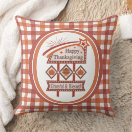 Glückwunsch Danksagend und gesegnet Retro-Zeichen Kissen