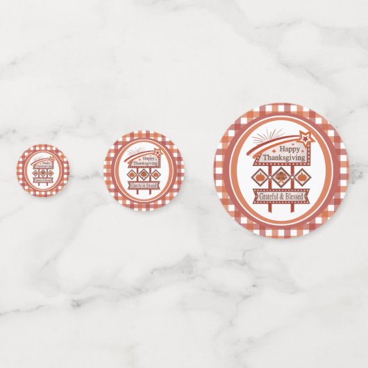 Glückwunsch Danksagend und gesegnet Retro-Zeichen Konfetti (Rückseiten)