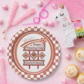 Glückwunsch Danksagend und gesegnet Retro-Zeichen Pappteller (Party)