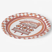 Glückwunsch Danksagend und gesegnet Retro-Zeichen Pappteller (Schrägansicht)