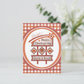 Glückwunsch Danksagend und gesegnet Retro-Zeichen Postkarte (Stehend Vorderseite)