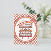 Glückwunsch Danksagend und gesegnet Retro-Zeichen Postkarte (Stehend Vorderseite)