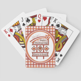 Glückwunsch Danksagend und gesegnet Retro-Zeichen Spielkarten