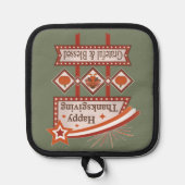 Glückwunsch Danksagend und gesegnet Retro-Zeichen Topflappen (Vorderseite)