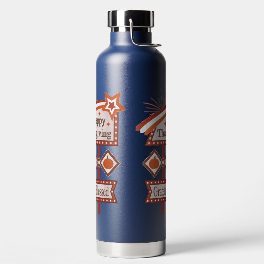 Glückwunsch Danksagend und gesegnet Retro-Zeichen Trinkflasche (links)