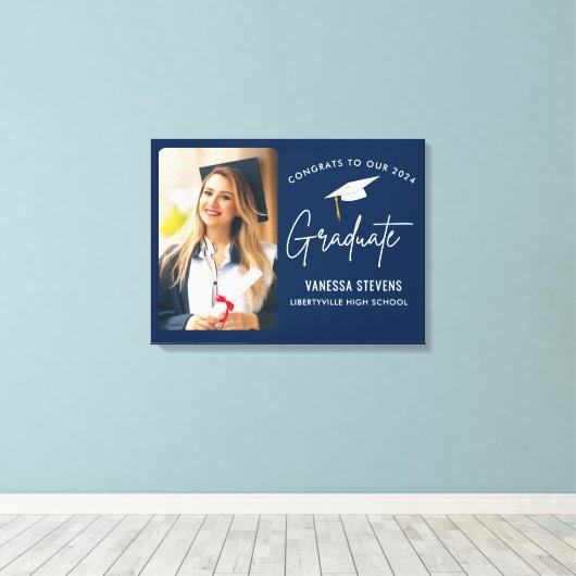 Glückwunsch der 202x Graduate Navy Leinwanddruck (Insitu (Holzboden))