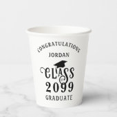 Glückwunsch der Abschluss-Klasse Jahr Name Farbe Pappbecher (Rückseite)