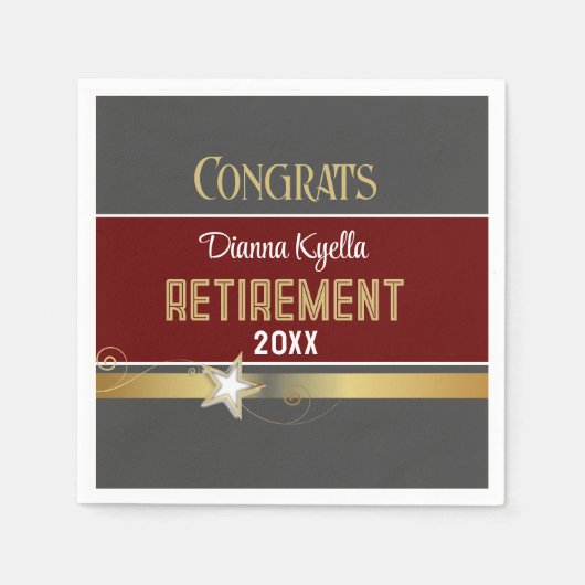 Glückwunsch der Altersversorgung! Maßgeschneidert Serviette (Vorderseite)