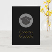 Glückwunsch der Black Graduation Cap Karte (Gelbe Blume)