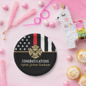 Glückwunsch der Brandschutzruhestandsflagge der ro Pappteller (Party)