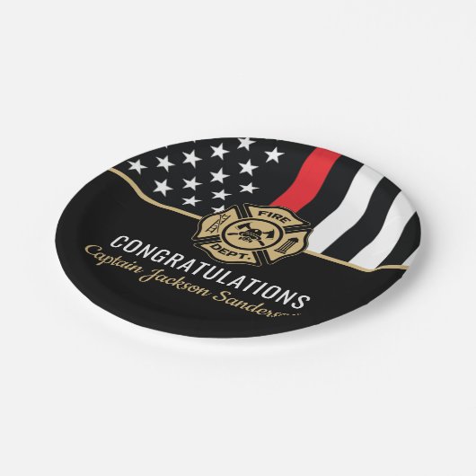 Glückwunsch der Brandschutzruhestandsflagge der ro Pappteller (Schrägansicht)