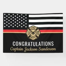 Glückwunsch der dünnen roten Linie Feuerwehrruhest Banner