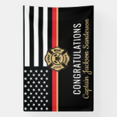 Glückwunsch der dünnen roten Linie Feuerwehrruhest Banner (Vertikal)