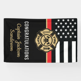 Glückwunsch der dünnen roten Linie Feuerwehrruhest Banner