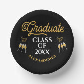 Glückwunsch der Graduate Class Gold Black Personal Pappteller (Vorderseite)