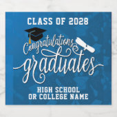 Glückwunsch der Graduate School Graduation Party Schaumweinetikett (Einzelnes Label)