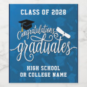 Glückwunsch der Graduate School Graduation Party Weinetikett (Einzelnes Label)