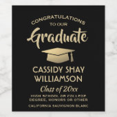 Glückwunsch der Graduierungspartei Elegantes Schwa Weinetikett (Einzelnes Label)