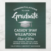 Glückwunsch der Graduierungspartei gebürstet dunke Weinetikett (Einzelnes Label)