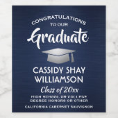 Glückwunsch der Graduierungspartei gebürstet Weinetikett (Einzelnes Label)