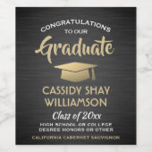 Glückwunsch der Graduierungspartei gebürstet Weinetikett (Einzelnes Label)