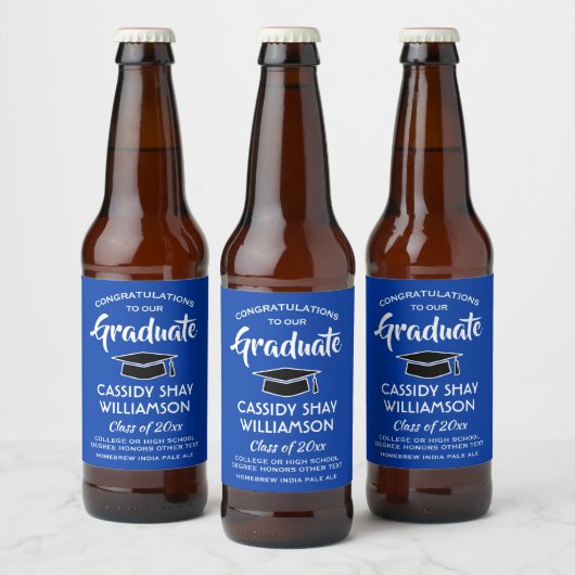 Glückwunsch der Graduierungspartei Modernes Royal Bierflaschenetikett (Flaschen)
