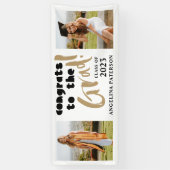 Glückwunsch der Grand Black & Gold Graduation Part Banner (Vertikal)