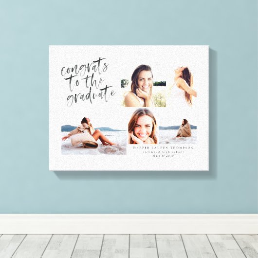 Glückwunsch der Leinwand mit mehreren Fotos (Insitu (Holzboden))