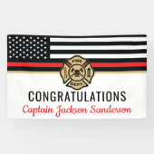 Glückwunsch der Red Line-Flagge für Feuerwehrleute Banner (Horizontal)