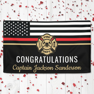 Glückwunsch der Red Line-Flagge für Feuerwehrleute Banner