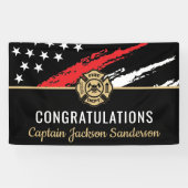 Glückwunsch der Red Line-Flagge für Feuerwehrleute Banner (Horizontal)