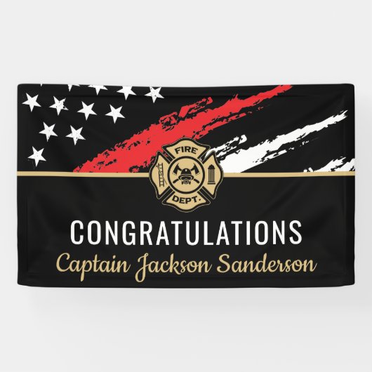 Glückwunsch der Red Line-Flagge für Feuerwehrleute Banner (Horizontal)