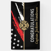 Glückwunsch der Red Line-Flagge für Feuerwehrleute Banner (Vertikal)