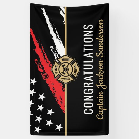 Glückwunsch der Red Line-Flagge für Feuerwehrleute Banner (Vertikal)