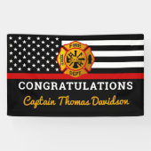 Glückwunsch der Red Line-Flagge für Feuerwehrleute Banner (Horizontal)