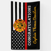 Glückwunsch der Red Line-Flagge für Feuerwehrleute Banner (Vertikal)