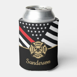 Glückwunsch der Red Line-Flagge für Feuerwehrleute Dosenkühler