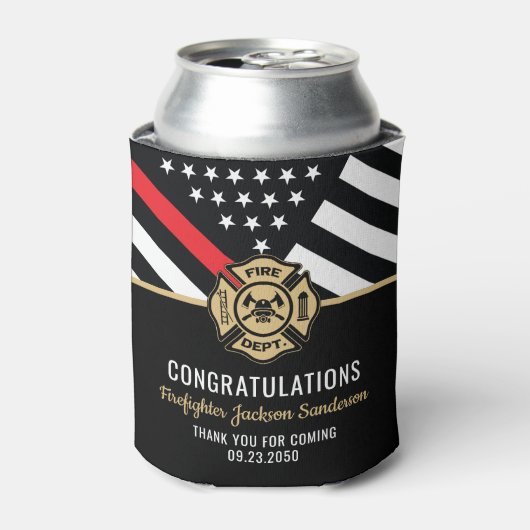 Glückwunsch der Red Line-Flagge für Feuerwehrleute Dosenkühler (Kanne Vorderseite)