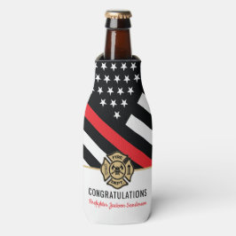 Glückwunsch der Red Line-Flagge für Feuerwehrleute Flaschenkühler