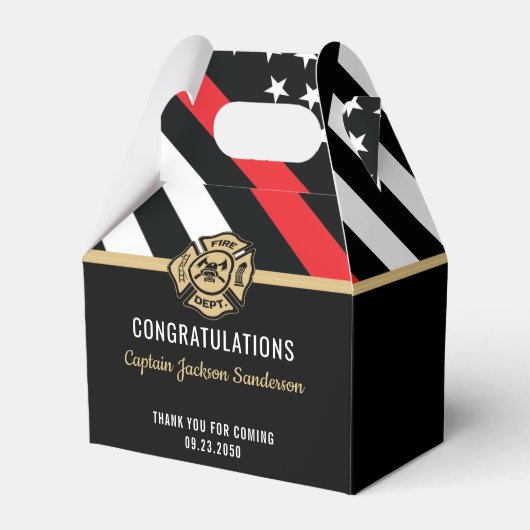 Glückwunsch der Red Line-Flagge für Feuerwehrleute Geschenkschachtel (Vorderseite)