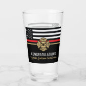 Glückwunsch der Red Line-Flagge für Feuerwehrleute Glas (Rückseite)