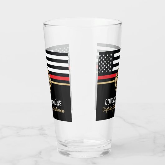 Glückwunsch der Red Line-Flagge für Feuerwehrleute Glas (Rechts)