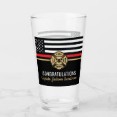 Glückwunsch der Red Line-Flagge für Feuerwehrleute Glas (Vorderseite)