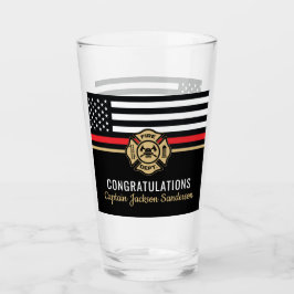 Glückwunsch der Red Line-Flagge für Feuerwehrleute Glas