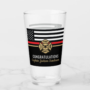 Glückwunsch der Red Line-Flagge für Feuerwehrleute Glas