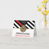 Glückwunsch der Red Line-Flagge für Feuerwehrleute Karte (Gelbe Blume)