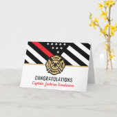 Glückwunsch der Red Line-Flagge für Feuerwehrleute Karte (Gelbe Blume)