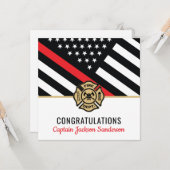 Glückwunsch der Red Line-Flagge für Feuerwehrleute Karte (Vorderseite/Rückseite Beispiel)