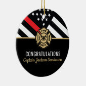 Glückwunsch der Red Line-Flagge für Feuerwehrleute Keramik Ornament (Rechts)