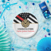 Glückwunsch der Red Line-Flagge für Feuerwehrleute Pappteller (Party)